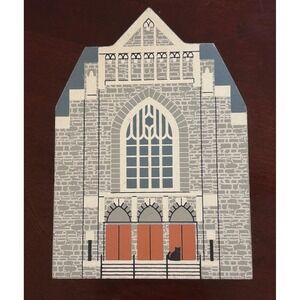 The Cat's Meow Village St Agnus Christian Wood Americana Folk Art